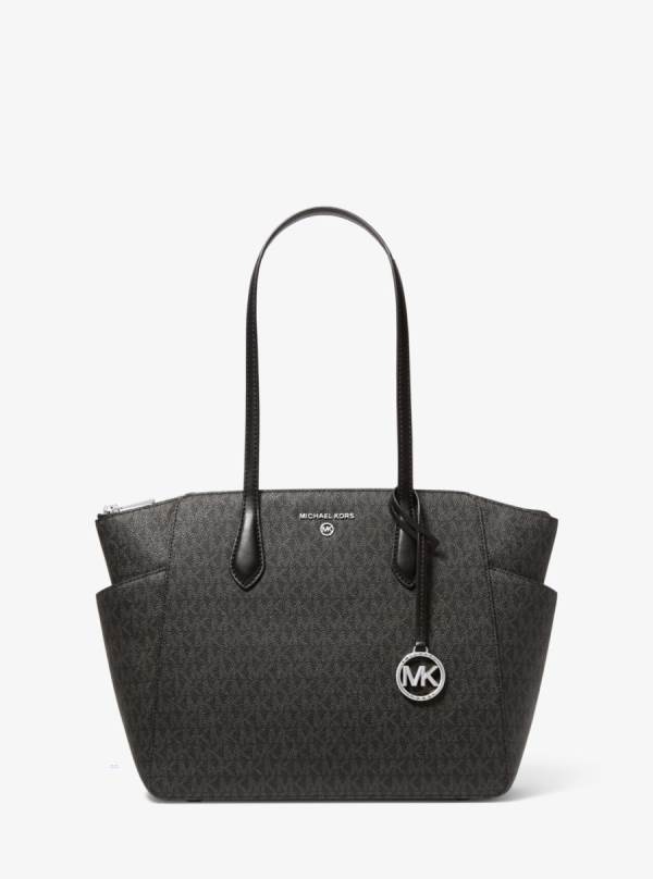 Damske Prenosná Taška Michael Kors Marilyn Medium Logo Čierne - Kabelky Michael Kors Outlet | WKACQ-3057